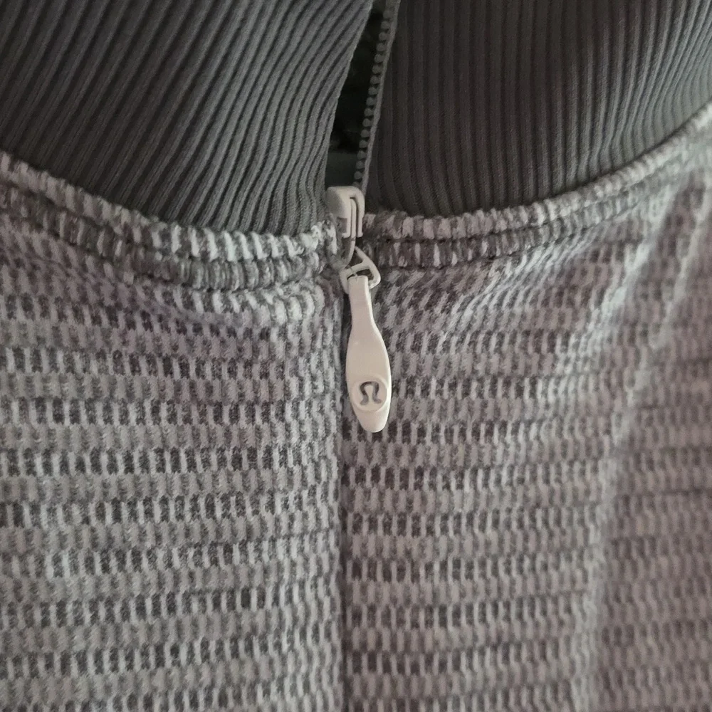 Lululemon Gray Striped Quarter-Zip Pullover